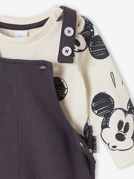 Baby-Set Disney MICKY MAUS: Shirt & Latzhose weiss/grau 