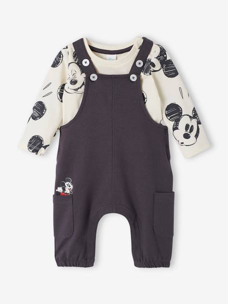 Baby-Set Disney MICKY MAUS: Shirt & Latzhose weiss/grau 