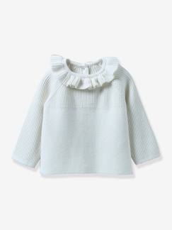 Baby-Pullover, Strickjacke, Sweatshirt-Baby Strickjacke mit Kragen CYRILLUS