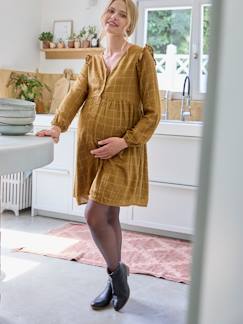 Robe courte carreaux irisés grossesse et allaitement