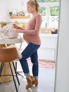 Vêtements de grossesse-Collection allaitement-T-shirt effet cache-coeur grossesse et allaitement