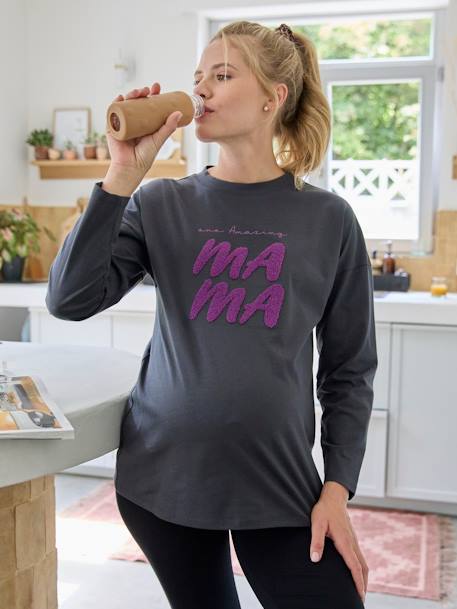 T-shirt de grossesse à message anthracite 