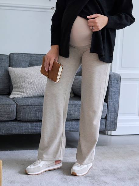 Pantalon large de grossesse avec bandeau anthracite 