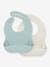 2er-Pack Baby Lätzchen mit Auffangschale LÄSSIG, Silikon natur/blau 