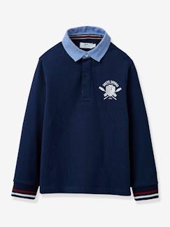 Junge-Pullover, Strickjacke, Sweatshirt-Sweatshirt-Jungen Rugbyshirt CYRILLUS, Bio-Baumwolle