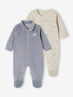 Bébé-Pyjama, surpyjama-Lot de 2 dors-bien bébé en velours ouverture naissance