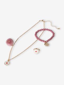 Fille-Accessoires-Montres, bijoux-Ensemble collier + bracelet + bague marguerites