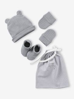 Baby-Accessoires-Mütze, Schal, Handschuhe-Baby-Set: Mütze, Fäustlinge & Schühchen Oeko-Tex