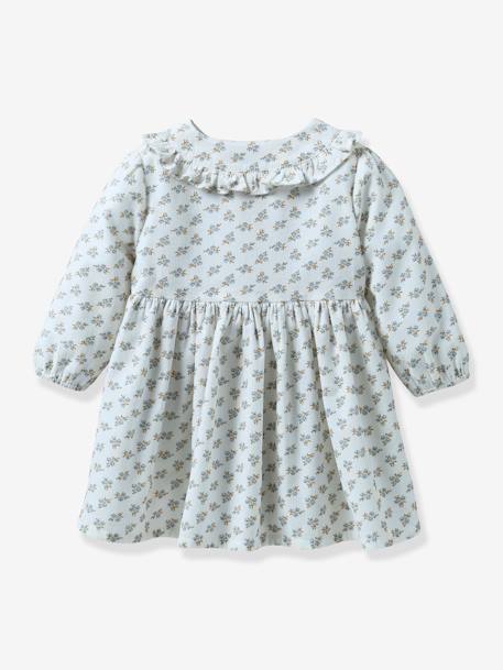 Robe bébé en velours imprimé CYRILLUS bleu imprimé 