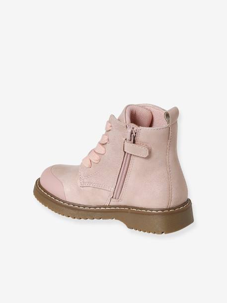 Boots lacées et zippées fille collection maternelle rose 