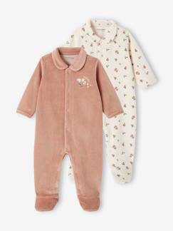 Baby-Strampler, Pyjama, Overall-2er-Pack Baby Samtstrampler, Öffnung vorn Oeko-Tex