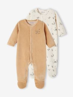 Bébé-Pyjama, surpyjama-Lot de 2 dors-bien bébé en velours ouverture naissance