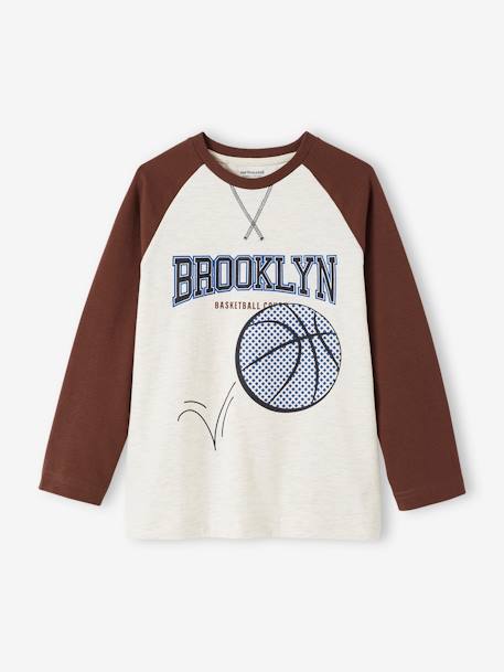 Jungen Sport-Shirt, Basketball beige meliert 
