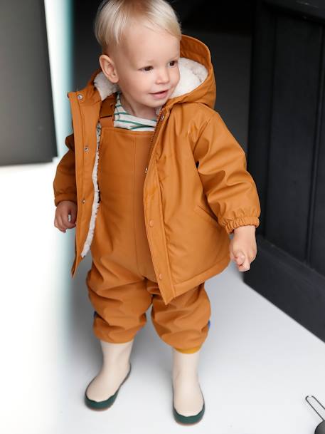 Manteau et pantalon de pluie bébé caramel 