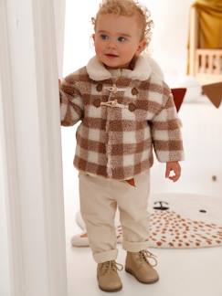 Pantalons Morphologik et Indestructible-Bébé-Manteau en fausse fourrure bébé à carreaux