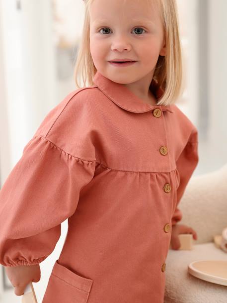 Mädchen Baby Kleid mit Bubikragen rosa 