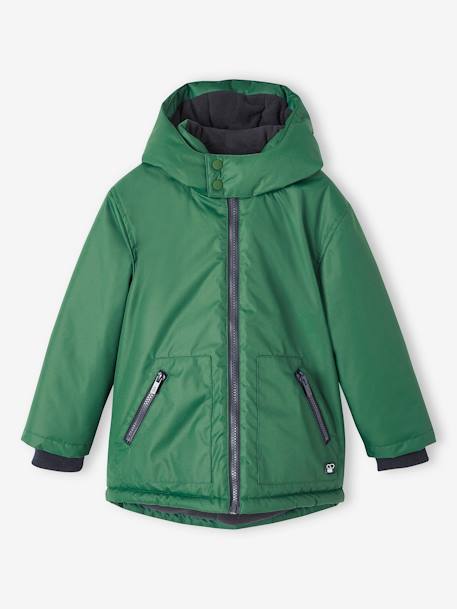 Jungen Winterjacke mit Kapuze grün 