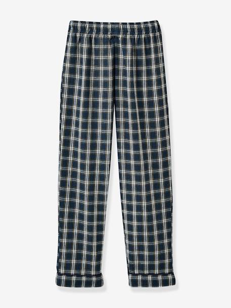 Jungen Pyjama CYRILLUS blau kariert 