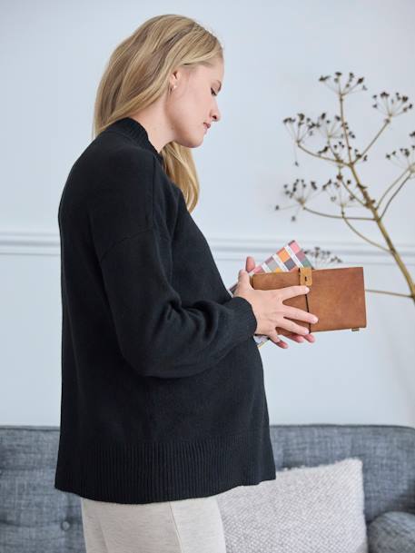 Pullover für Schwangerschaft und Stillzeit, Lageneffekt schwarz 