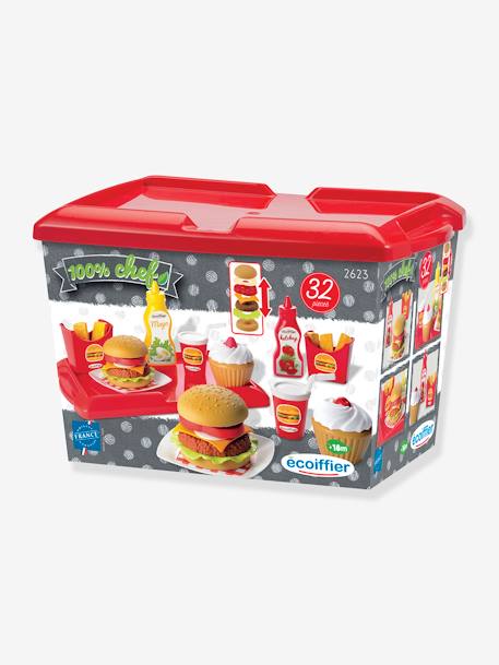 Coffret Plateau Hamburger - ECOIFFIER rouge 