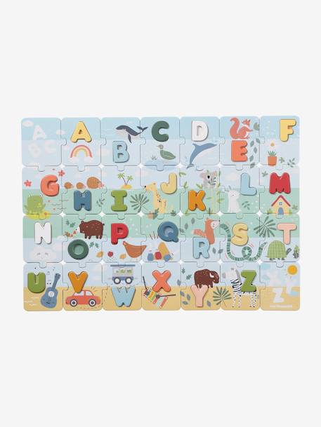 Kinder 2-in-1 ABC-Puzzle, Pappe/Holz FSC® weiss 