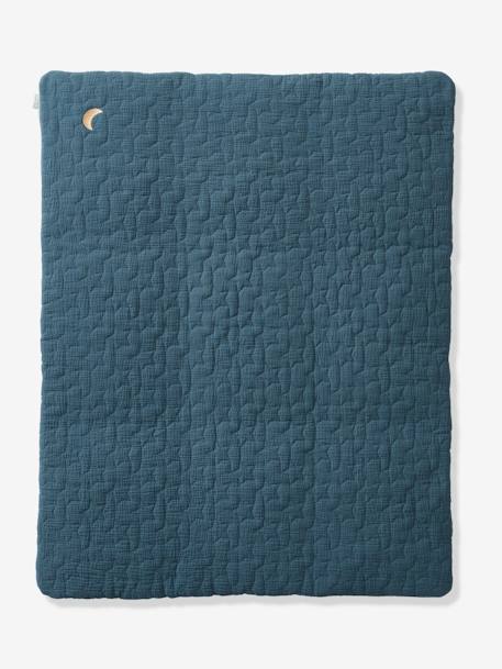 Tapis de sol / fond de parc en gaze de coton bio* FANCY bleu nuit 