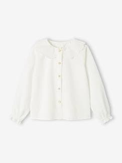 Chemise col en broderie anglaise fille.