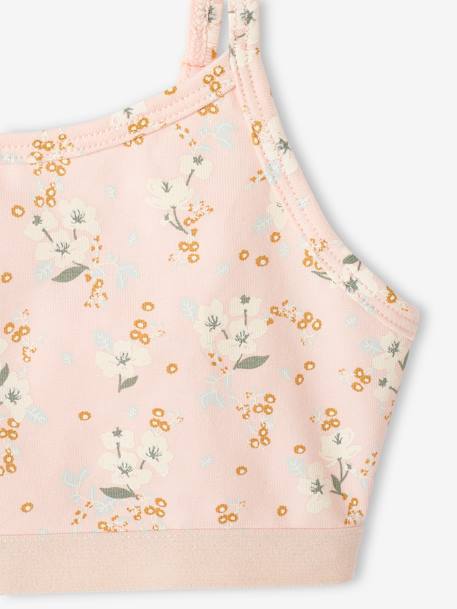 Lot de 2 brassières fille flowers rose poudré 