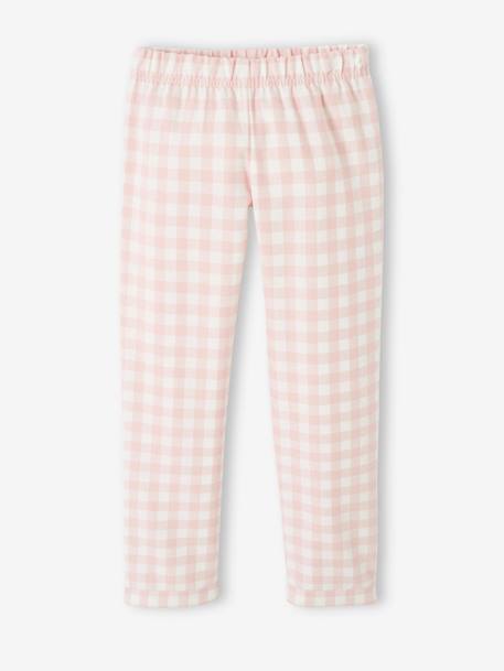 Pyjama fille arc-en-ciel en maille jersey et flanelle rose 