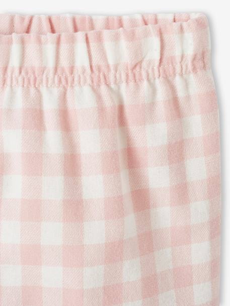 Pyjama fille arc-en-ciel en maille jersey et flanelle rose 