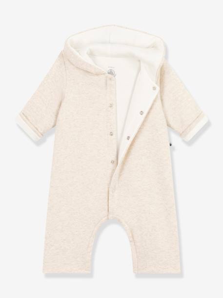 Combinaison longue ouatinée à capuche en coton bébé PETIT BATEAU beige 