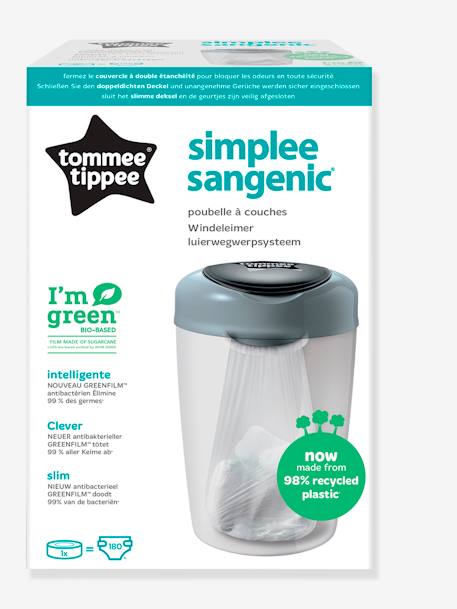 Poubelle à couches Simplee Tommee tippee SANGENIC - gris, Puériculture