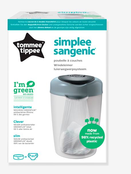 Poubelle à couches Simplee Tommee tippee SANGENIC GRIS 