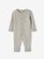 Combinaison en côtes bébé manches longues anthracite+beige chiné+gris chiné 