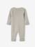 Combinaison en côtes bébé manches longues anthracite+beige chiné+gris chiné 