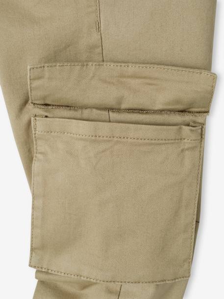 Pantalon cargo droit MorphologiK facile à enfiler garçon Tour de hanches FIN bronze+gris ardoise 
