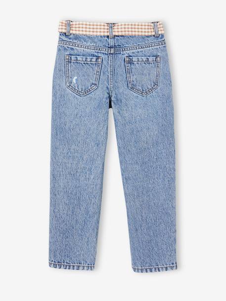 Mädchen Straight-Fit-Jeans mit Stoffgürtel WATERLESS stone 