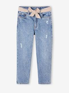 Mädchen-Jeans-Mädchen Straight-Fit-Jeans mit Stoffgürtel WATERLESS