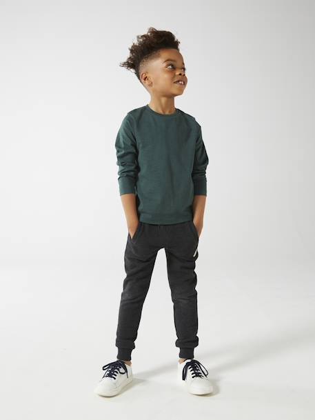 T-shirt couleur Basics personnalisable garçon manches longues BLEU+bois de rose+ECRU+marine+marron clair+vert grisé+vert sapin 