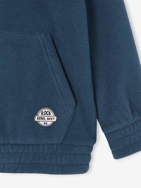 Sweat à capuche en maille polaire garçon bleu nuit 