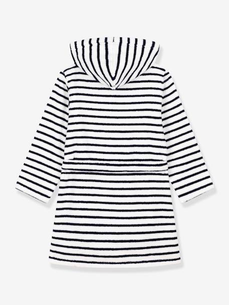 Peignoir rayé en éponge PETIT BATEAU blanc imprimé 