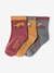 Lot de 3 paires de chaussettes voitures bébé garçon bordeaux 