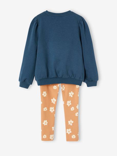 Mädchen Set: Sweatshirt & Leggings marine+rosenholz 