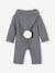 Combinaison doublé bébé naissance en tricot gris chiné 