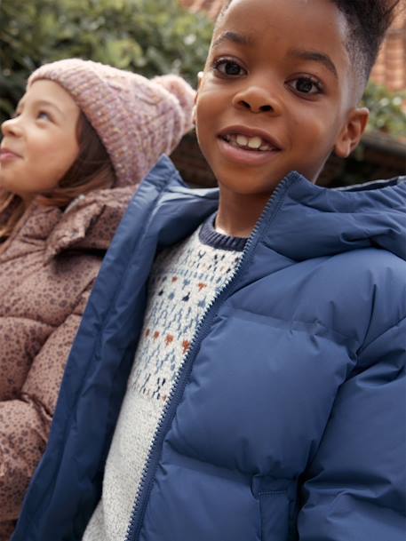 Jungen Daunenjacke mit Kapuze blau 