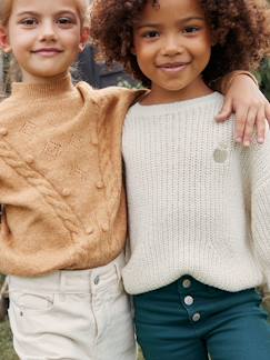 Mädchen-Mädchen Pullover mit Zopfmuster