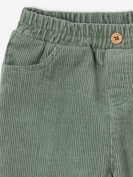 Baby Cordhose mit Schlupfbund graublau+salbeigrün 