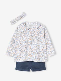 Baby-Mädchen Baby-Set: Shirt, Shorts & Haarband