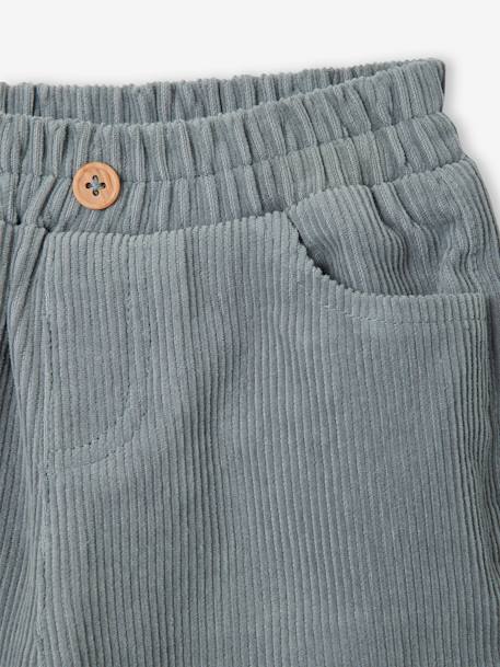 Baby Cordhose mit Schlupfbund graublau+salbeigrün 