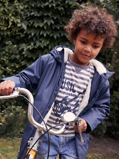Junge-Mantel, Jacke-Jungen Regenjacke mit Kapuze & Teddyfleece-Futter